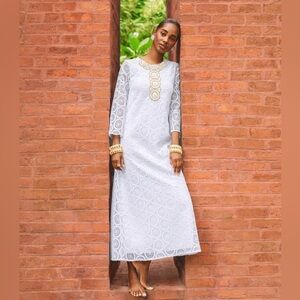 NWT Lilly Pulitzer White Burnett Lace Maxi Dress Sz 12